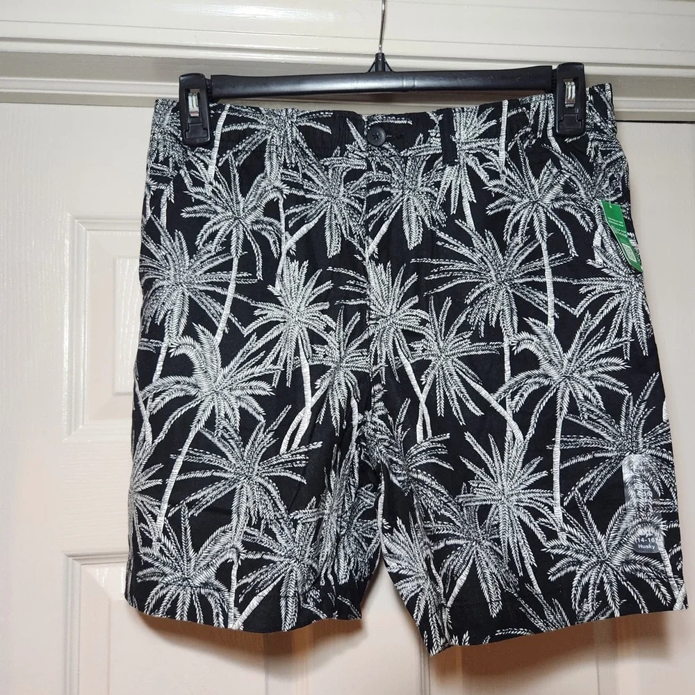 NWT GAP Boys Linen Blend Palm Print Pull On Shorts Casual‎ Summer Vacation Husky